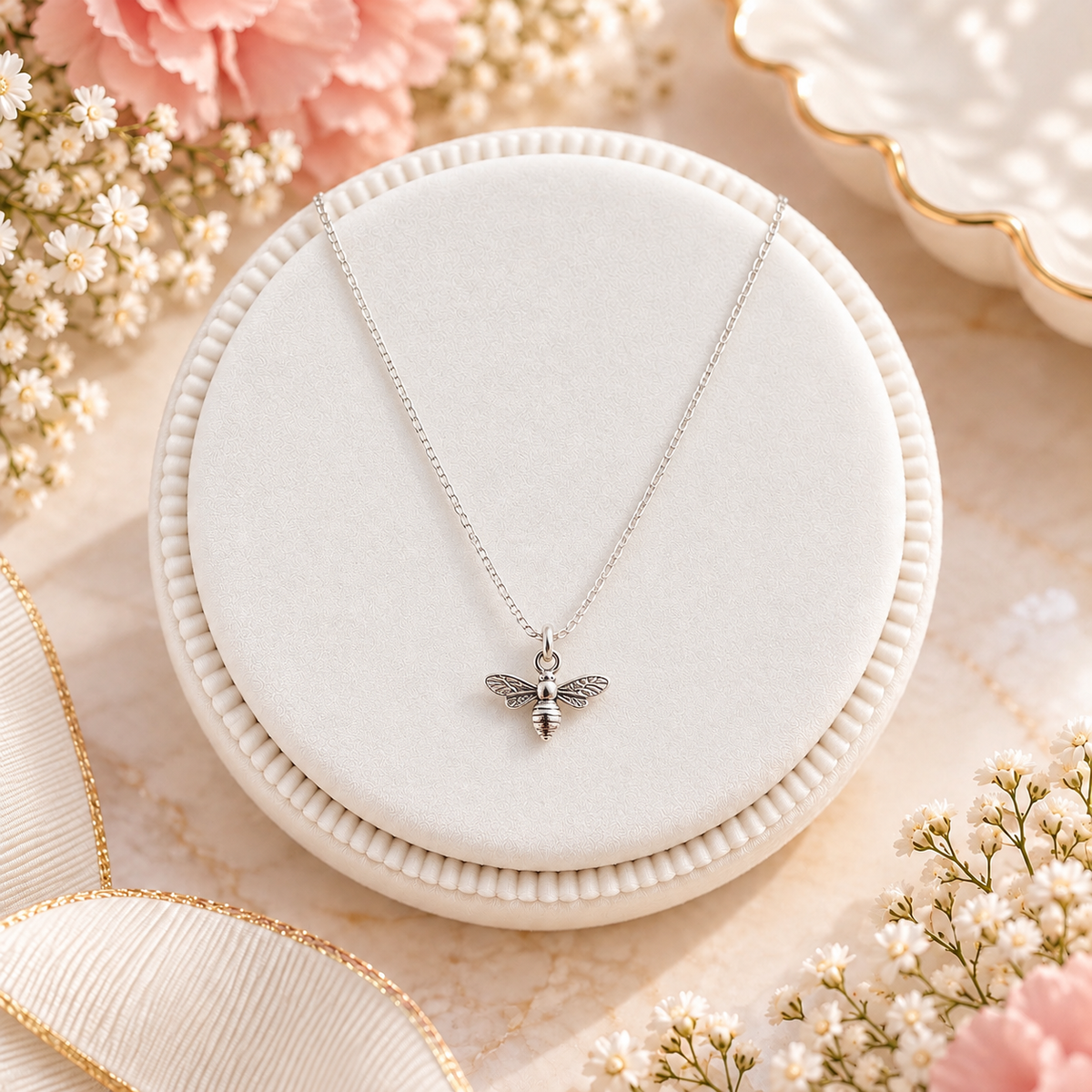 Sterling Silver Bee Necklace