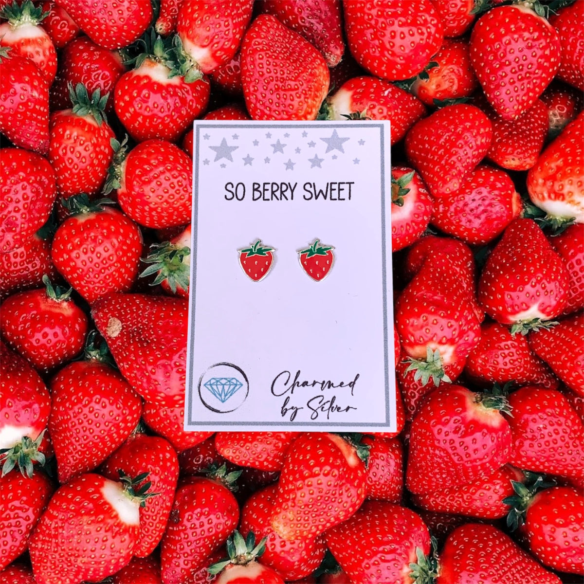 Sterling Silver Strawberry Earrings