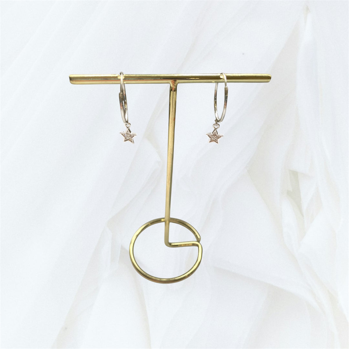 Sterling Silver Star 16mm Hoops