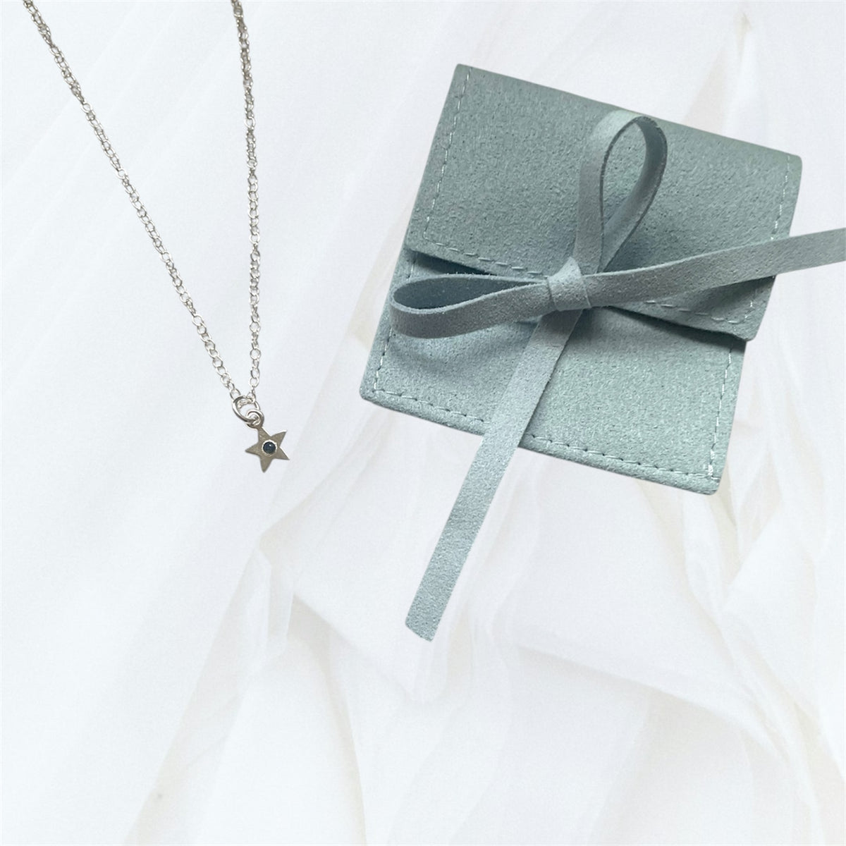 Sterling Silver Star Cubic Zirconia Pendant Necklace
