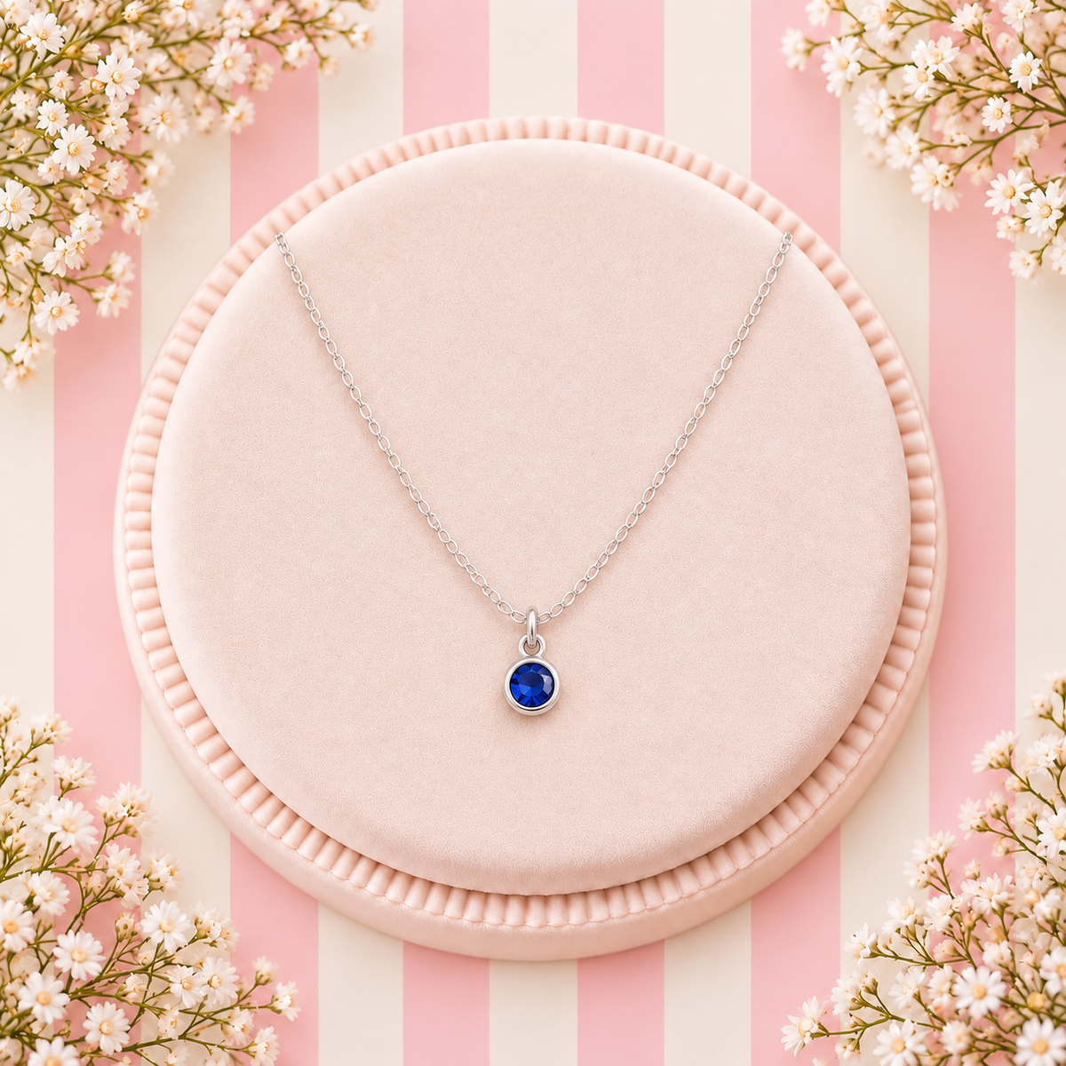Sterling Silver Birthstone Necklace