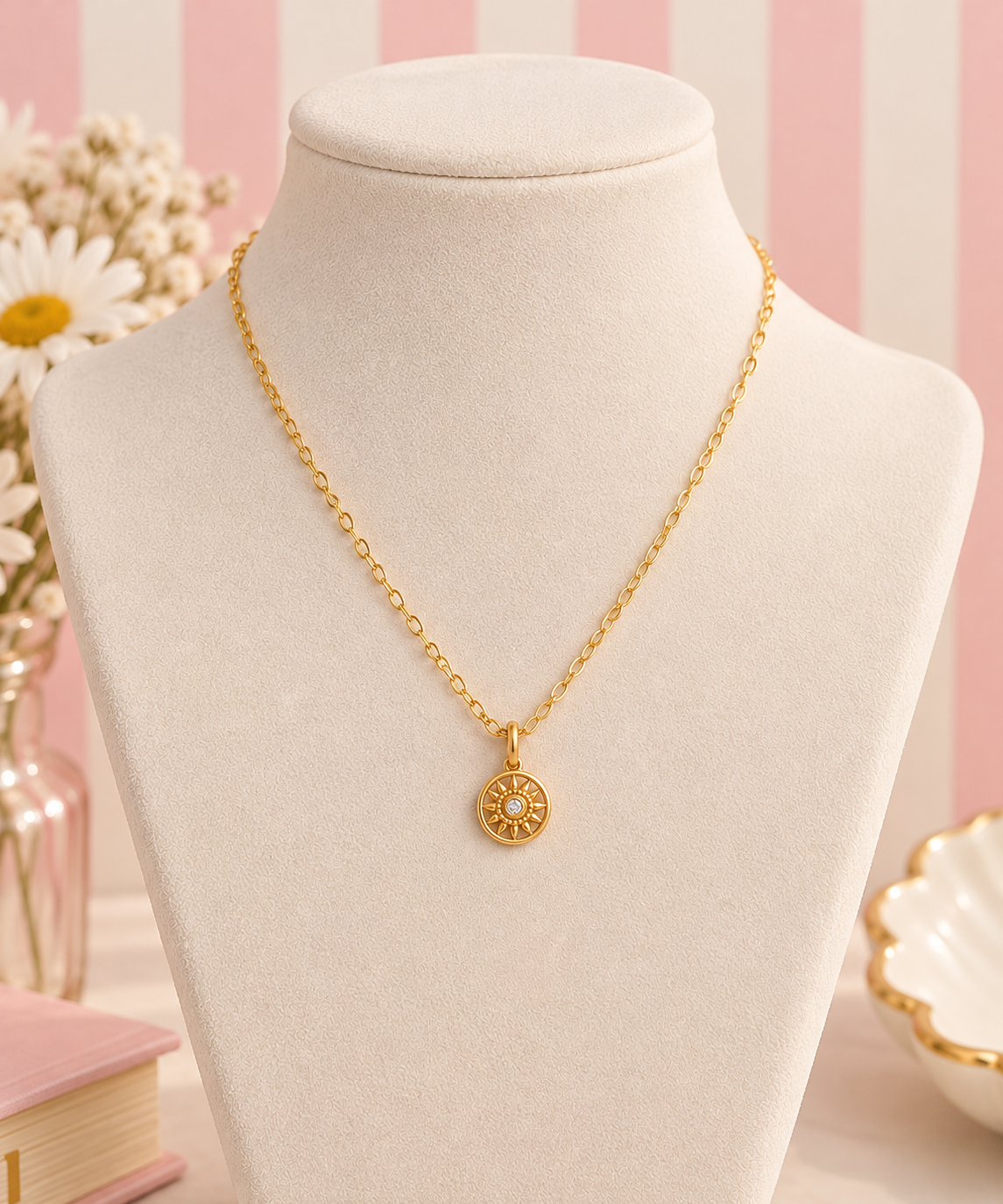 ✨ Golden Sunburst Pendant Necklace ✨