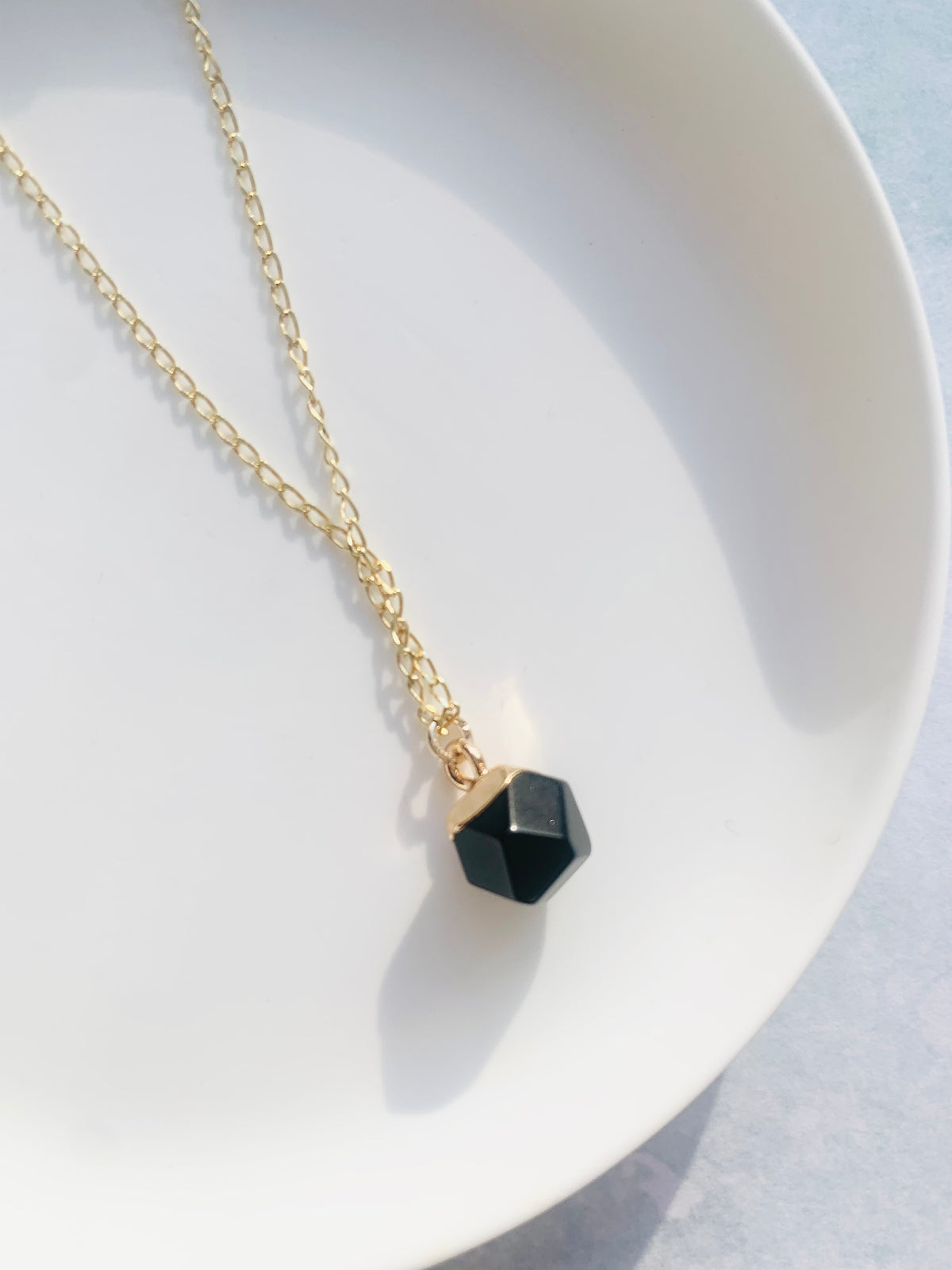Gold Vermeil & Black Obsidian Necklace