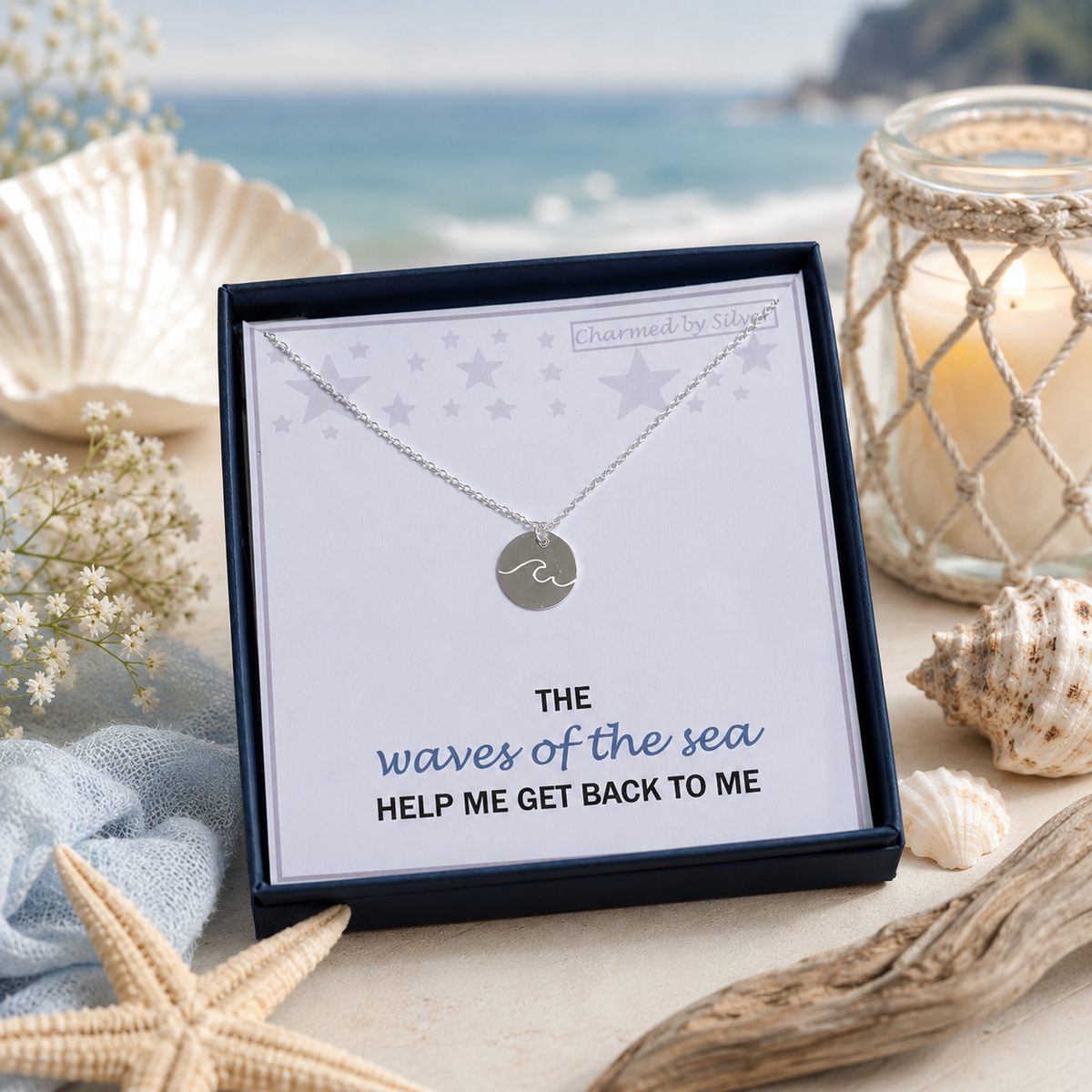Sterling Silver Wave Necklace