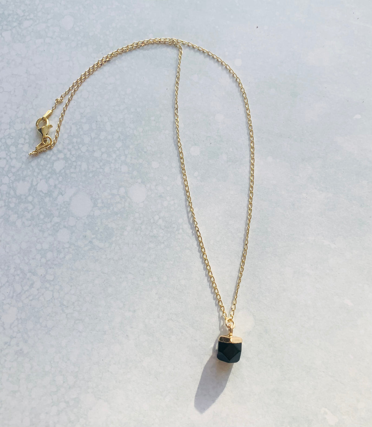 Gold Vermeil & Black Obsidian Necklace