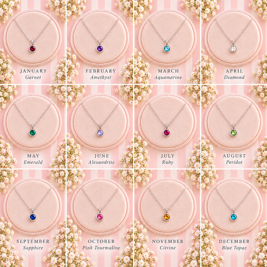Sterling Silver Birthstone Necklace