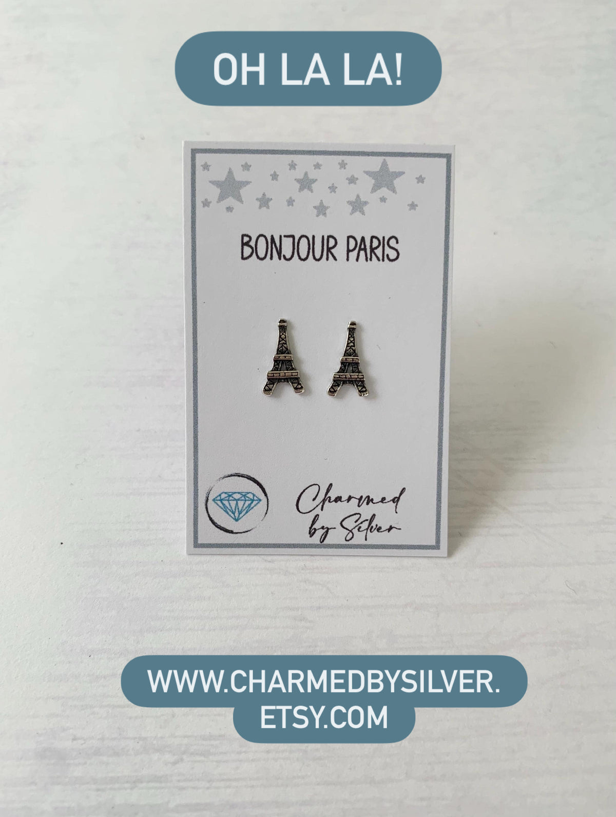 Sterling Silver Eiffel Tower  Earrings