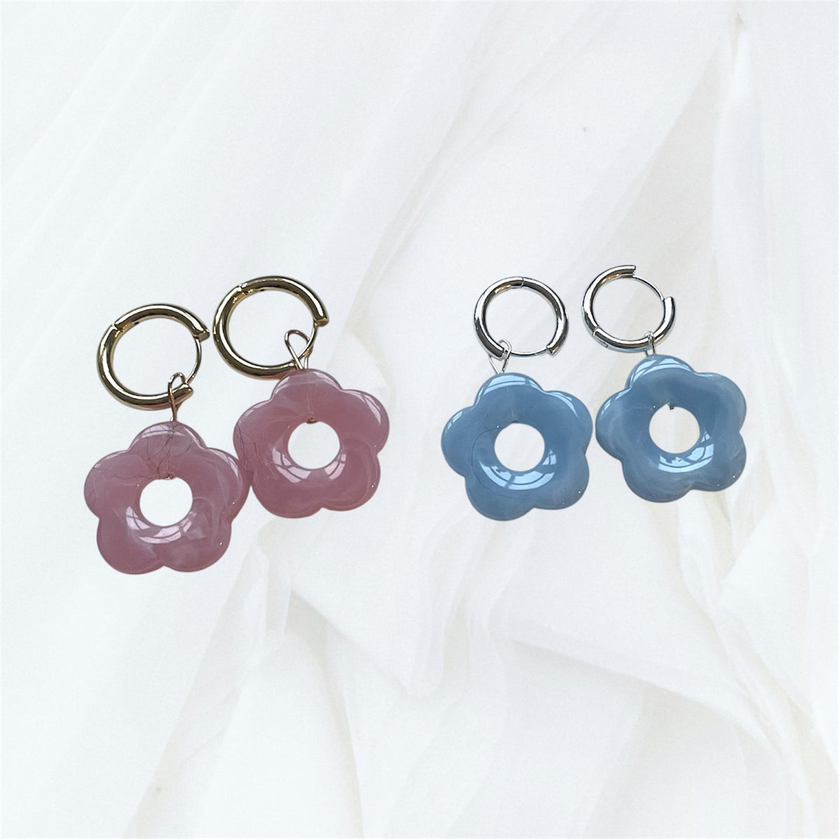 Bloom Flower Hoops - Gold or Silver