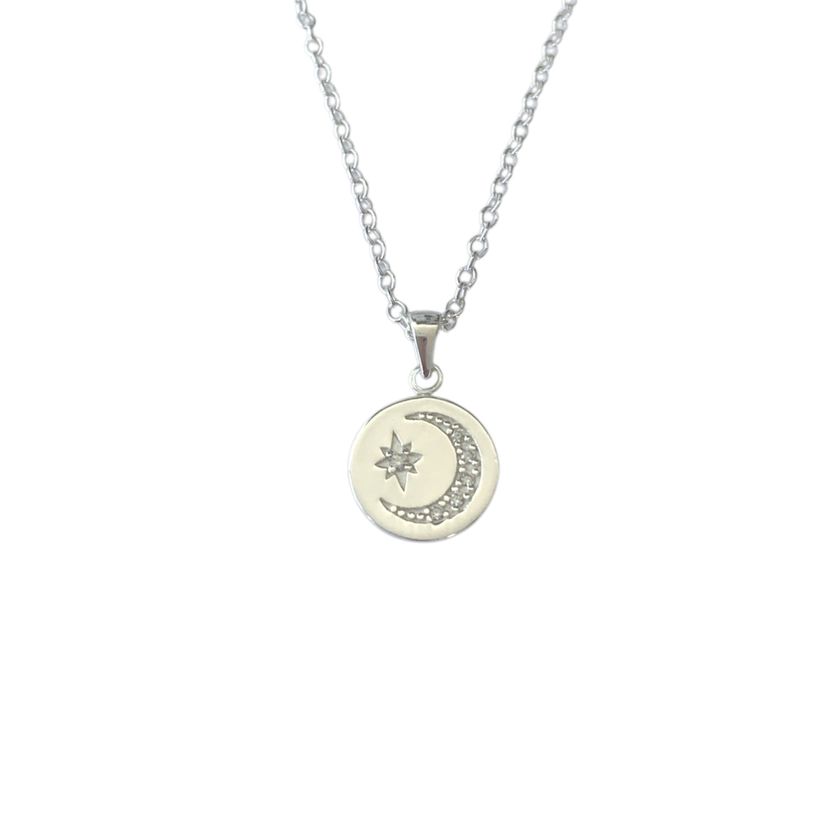 Sterling Silver Star Cubic Zirconia Necklace