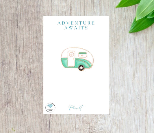 Adventure Awaits Caravan Enamel Pin