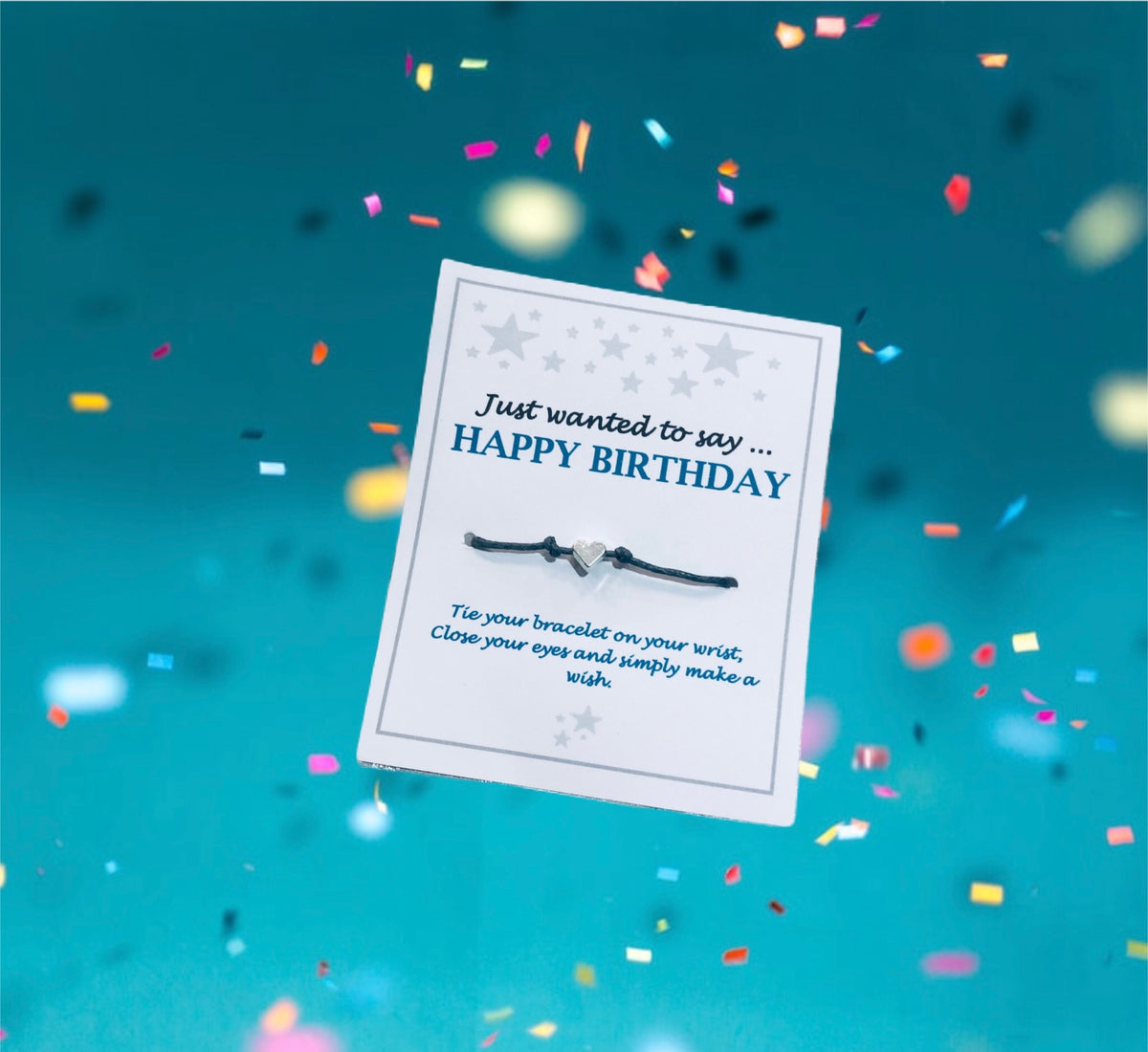 Happy Birthday Heart Wish Bracelet - choose your colour