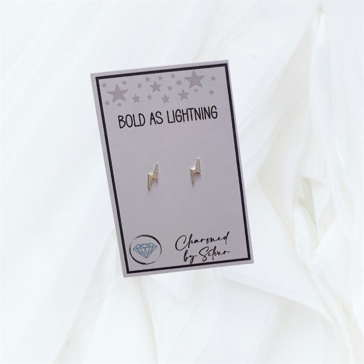 Sterling Silver Lightning Bolt Earrings