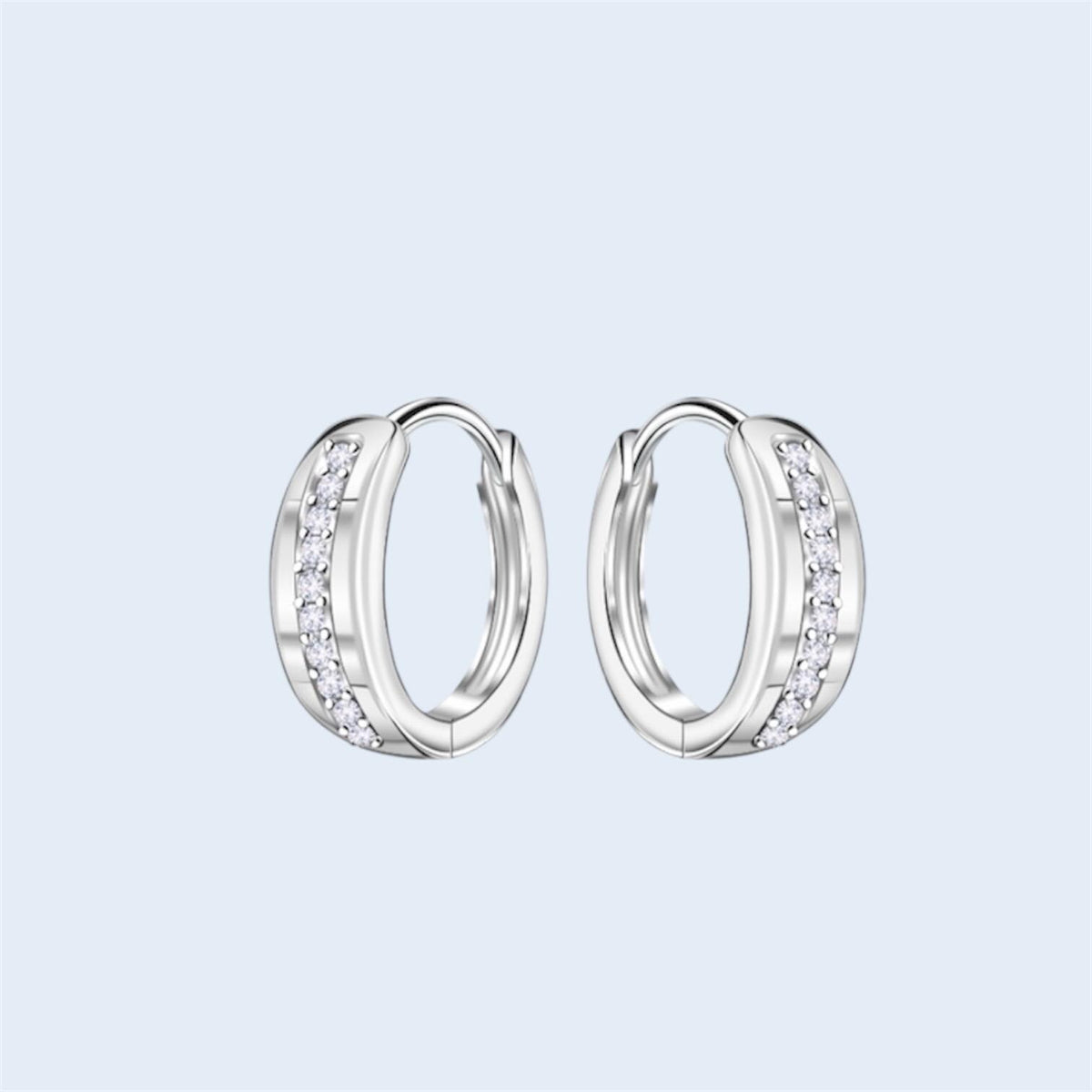 Sterling Silver Cubic Zirconia Hoops