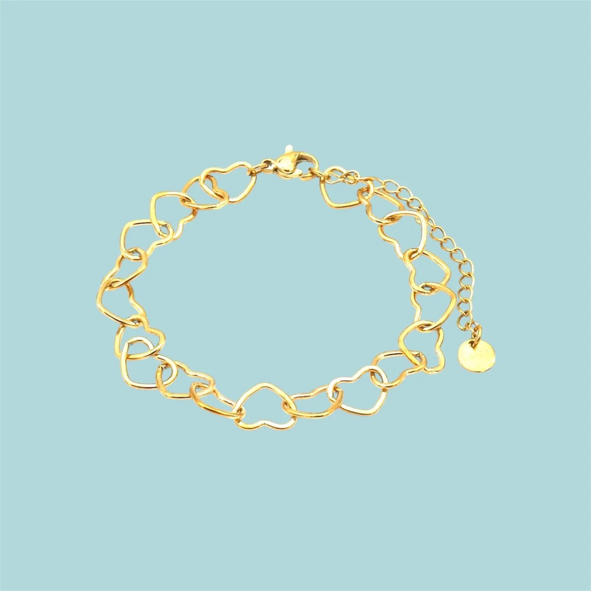 Gold Heart Chain Bracelet