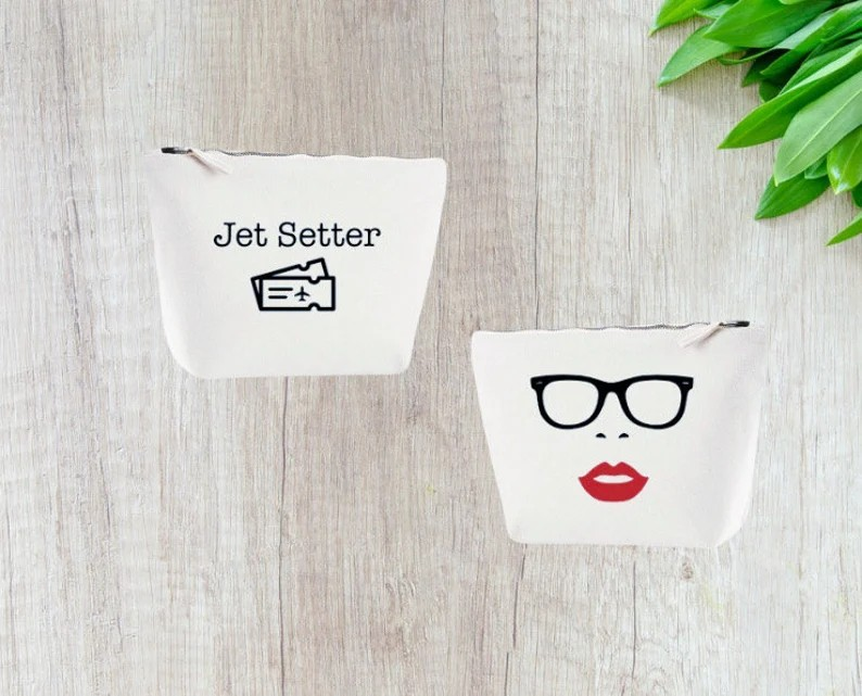 Quote Cotton Accessory Bag - Jet Setter