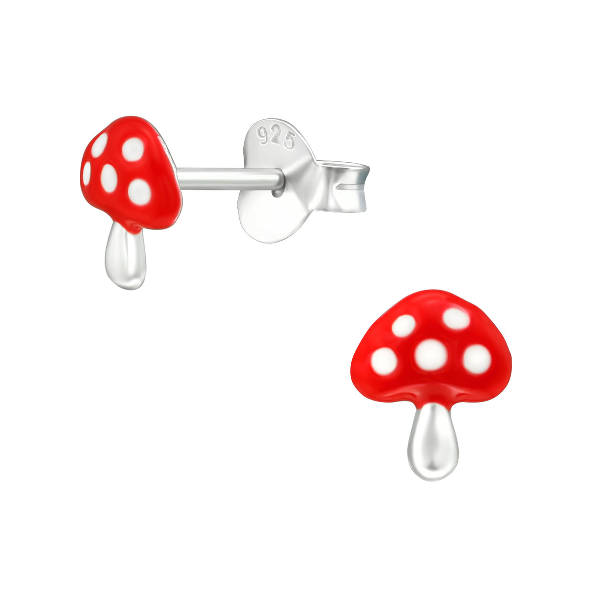 Sterling Silver Mushroom Toadstool Earrings