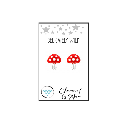 Sterling Silver Mushroom Toadstool Earrings
