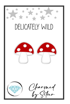 Sterling Silver Mushroom Toadstool Earrings