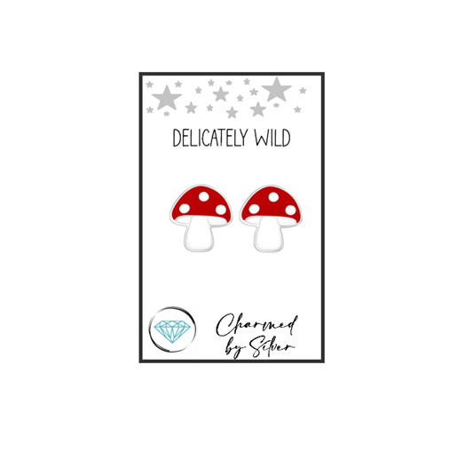 Sterling Silver Mushroom Toadstool Earrings