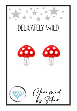 Sterling Silver Mushroom Toadstool Earrings