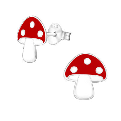 Sterling Silver Mushroom Toadstool Earrings