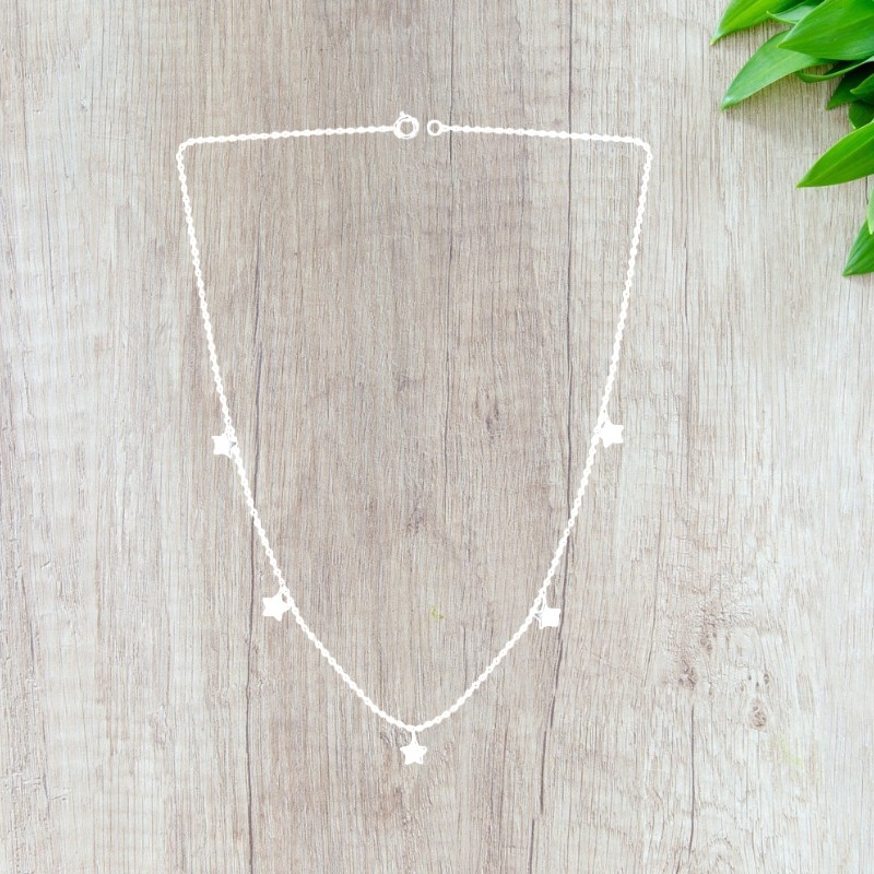 Sterling Silver Stars Necklace