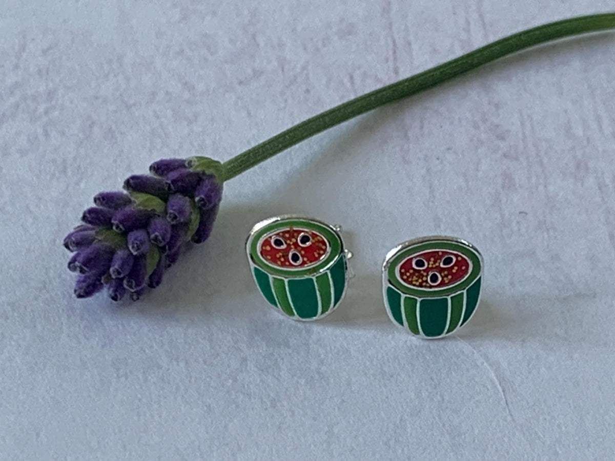 Sterling Silver Watermelon Earrings