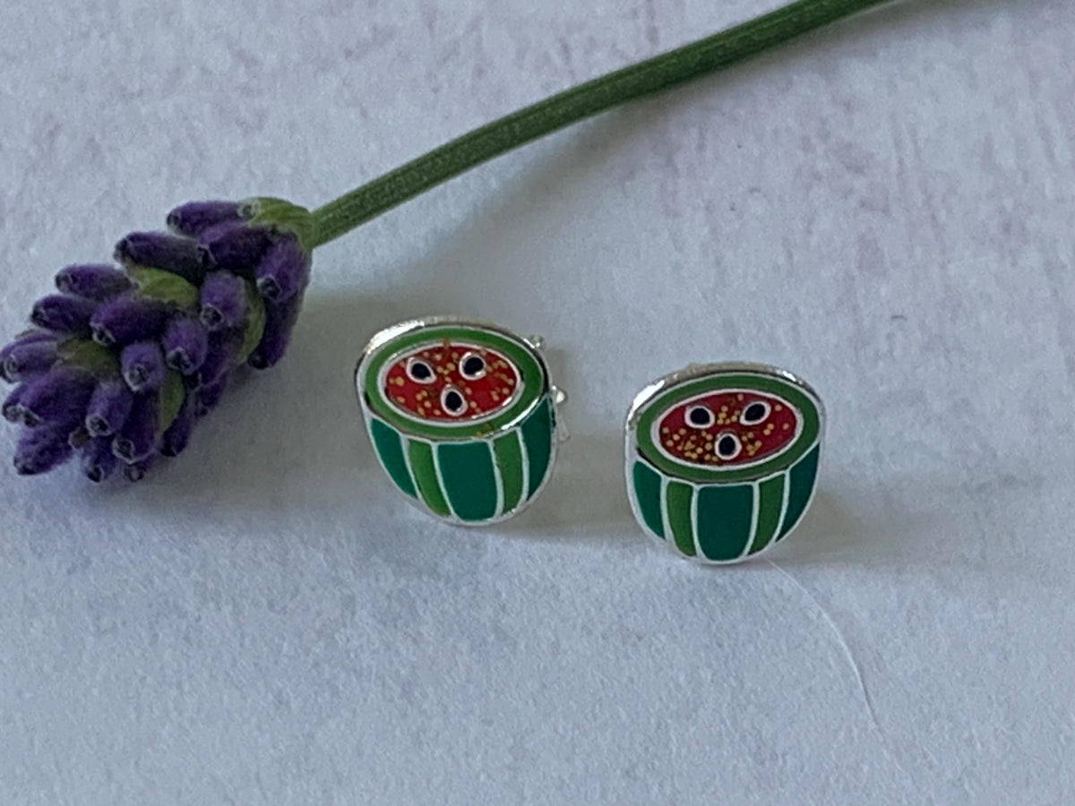 Sterling Silver Watermelon Earrings