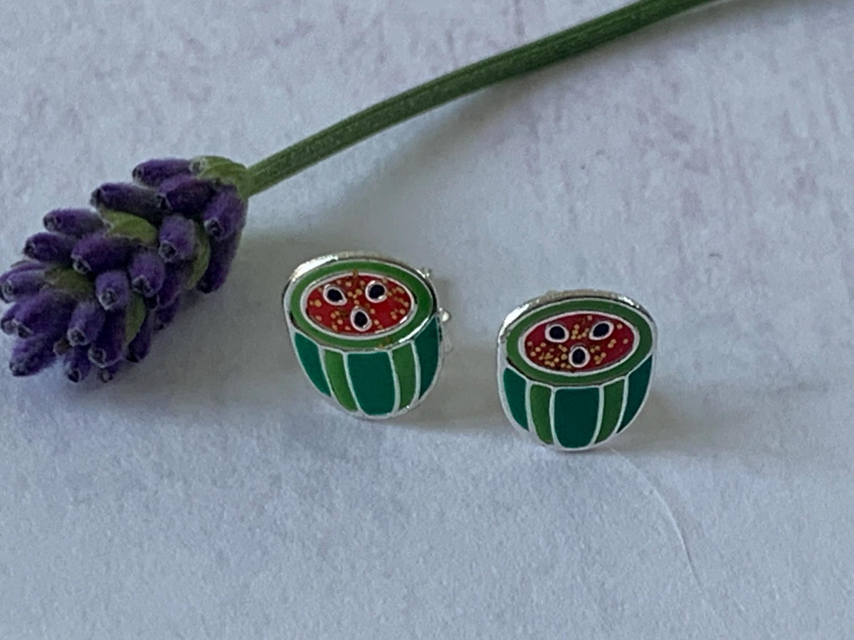 Sterling Silver Watermelon Earrings