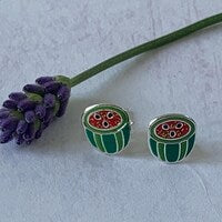Sterling Silver Watermelon Earrings