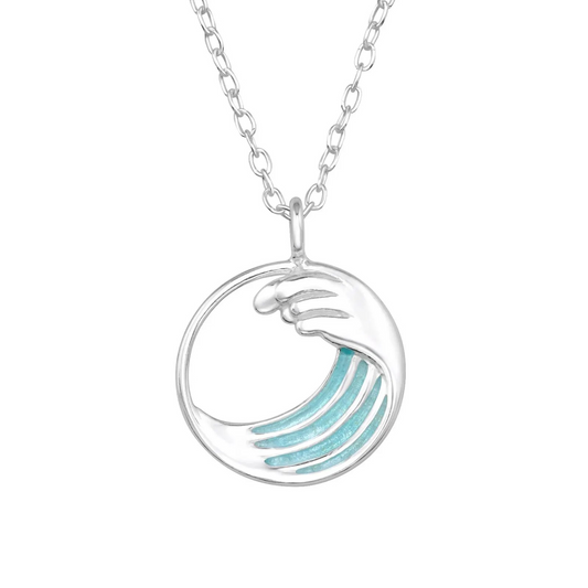 Sterling Silver Wave Necklace